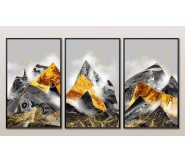 Bộ 3 tranh canvas “Núi Vàng” TGT0346